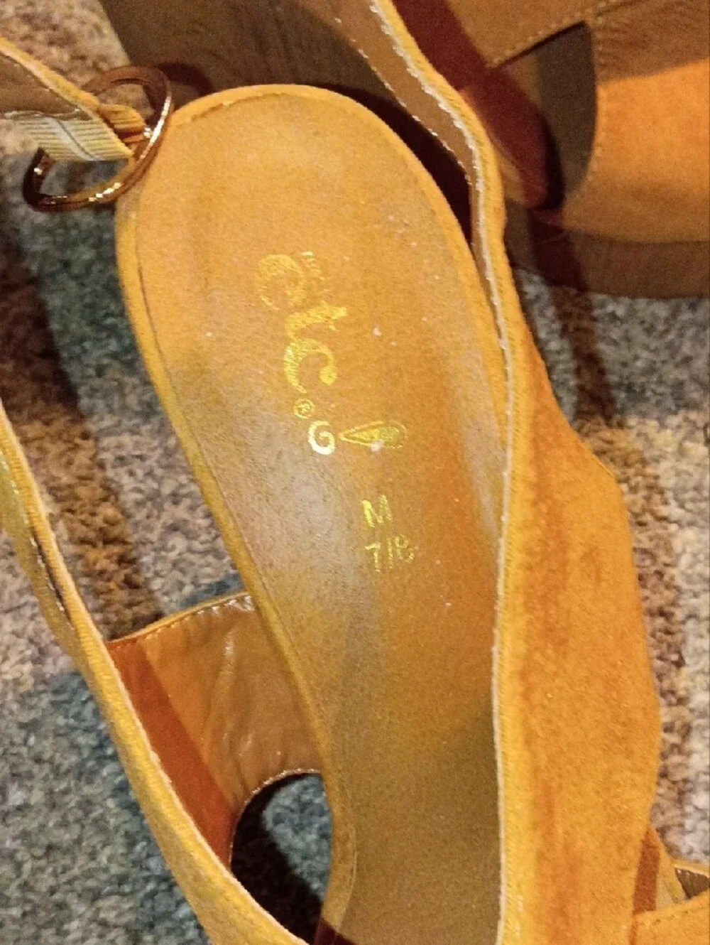 Women’s Tan Suede Wedge Sandals - Open Toe Slingback